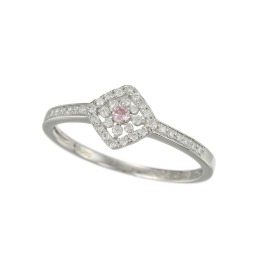 ディーラリエ プラチナ９５０ ピンクダイヤモンド＆ダイヤモンド デザインリング
