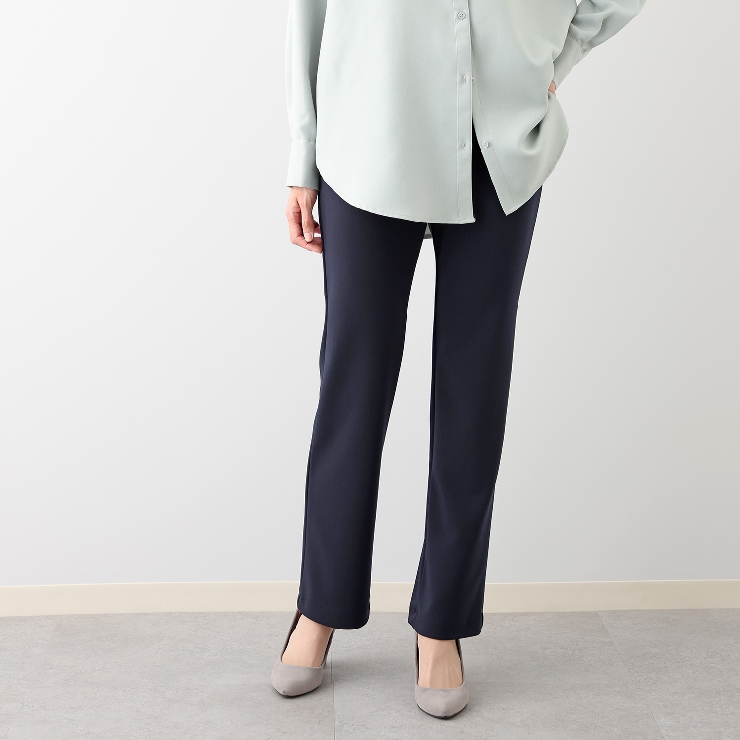 ＜股下７５ｃｍ＞上質ごこち ストレートパンツ