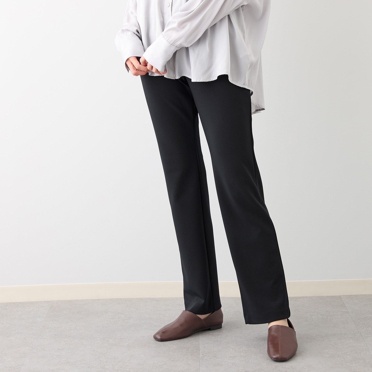 ＜股下７５ｃｍ＞上質ごこち ストレートパンツ