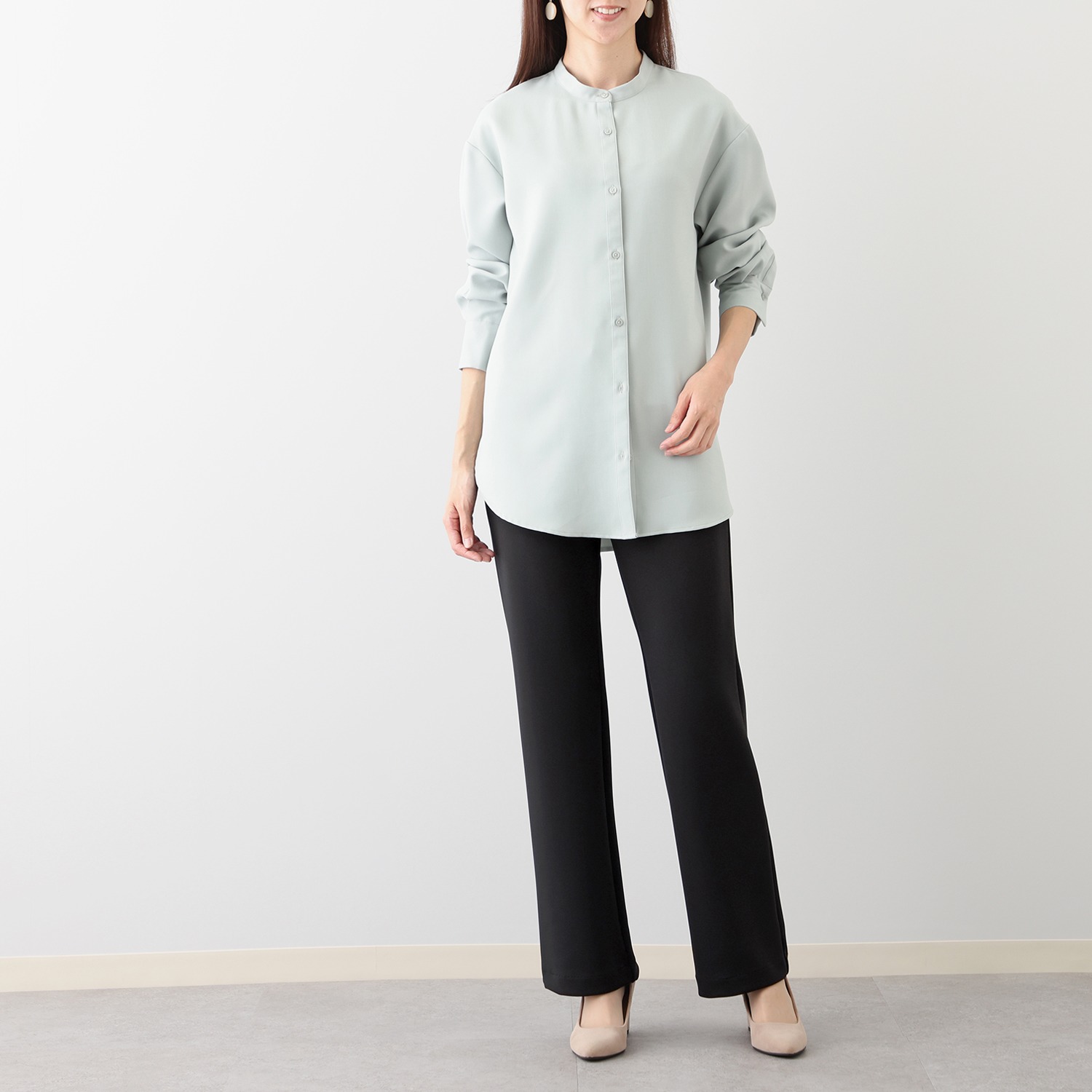 ＜股下７５ｃｍ＞上質ごこち 静電気防止 セミフレアーパンツ