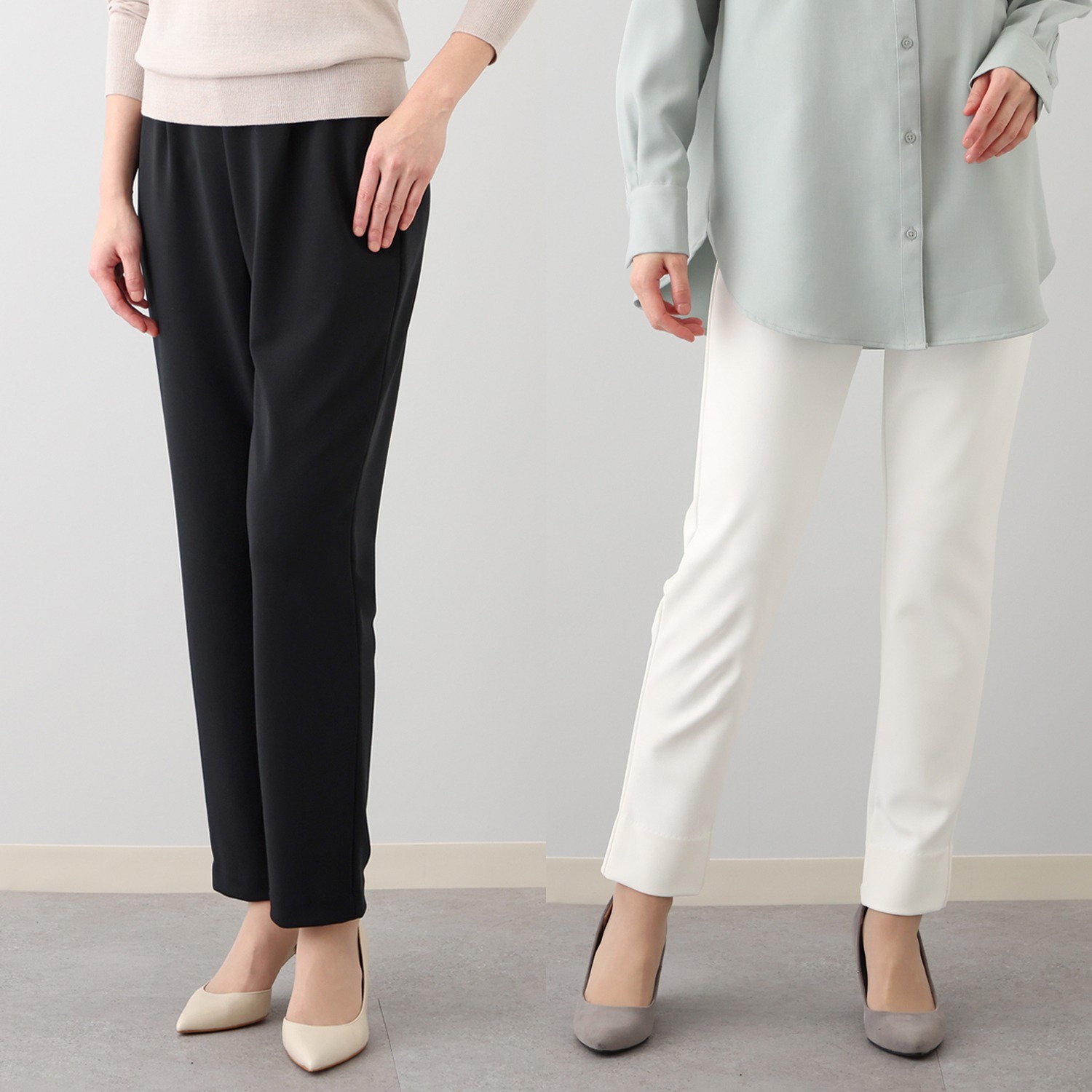 有木 ジャパンメイド テーパード アンクルパンツ＆はっ水スリムパンツ