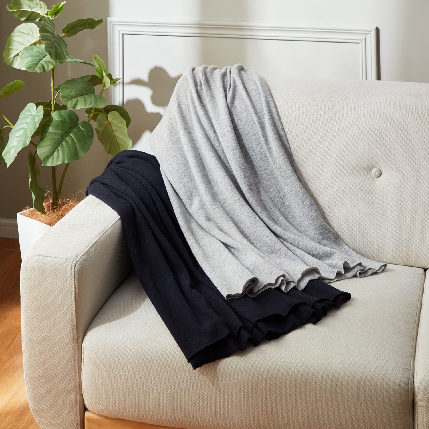 大津毛織 コットン ジーロンラム マルチリングケット２枚組