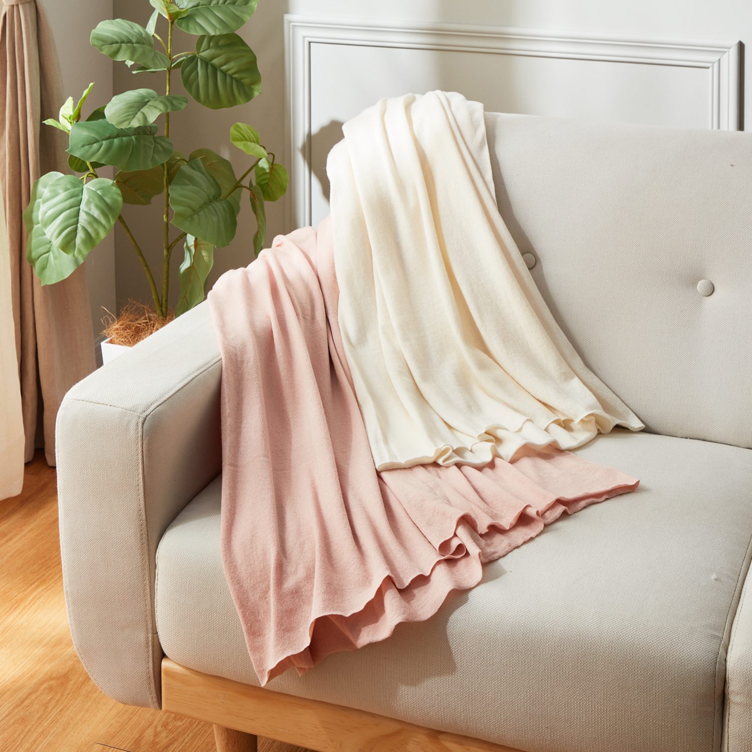 大津毛織 コットン ジーロンラム マルチリングケット２枚組