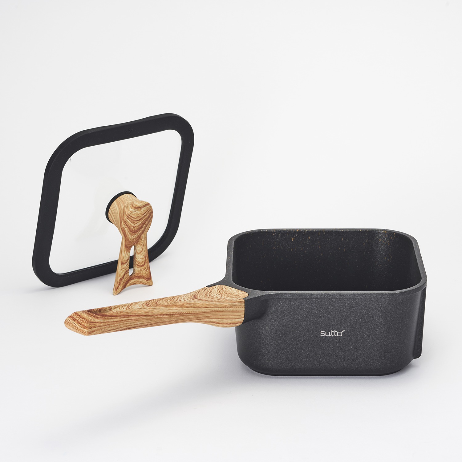 ＜深型１６ｃｍ・フタ付＞ 簡単おいしく料理＆ 立つコンパクト収納！ ｓｕｔｔｏ　フライパン