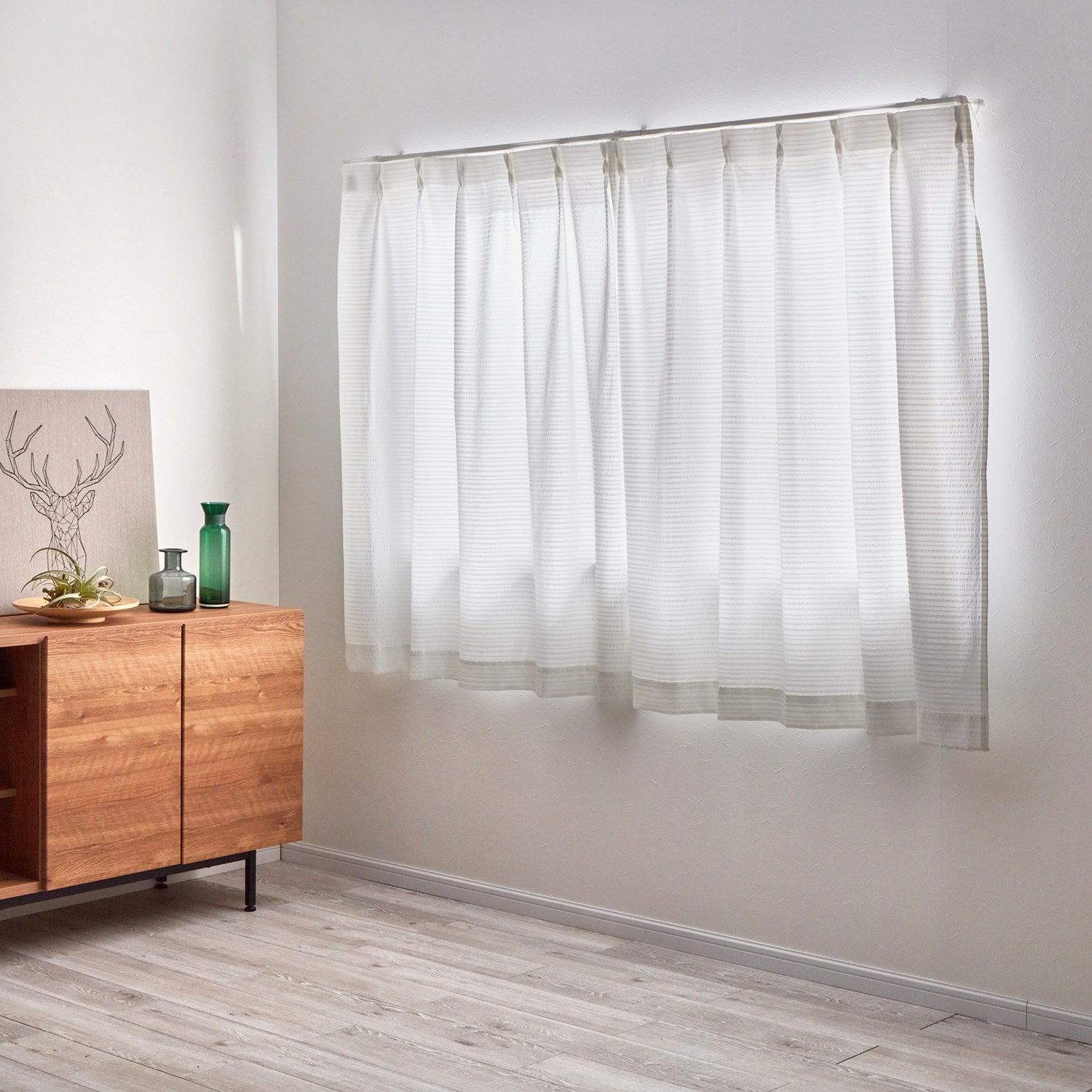 ＜１００×１０８ｃｍ＞ 日本製 多機能レースカーテン 花粉キャッチ構造 “オールブロック”２枚組 