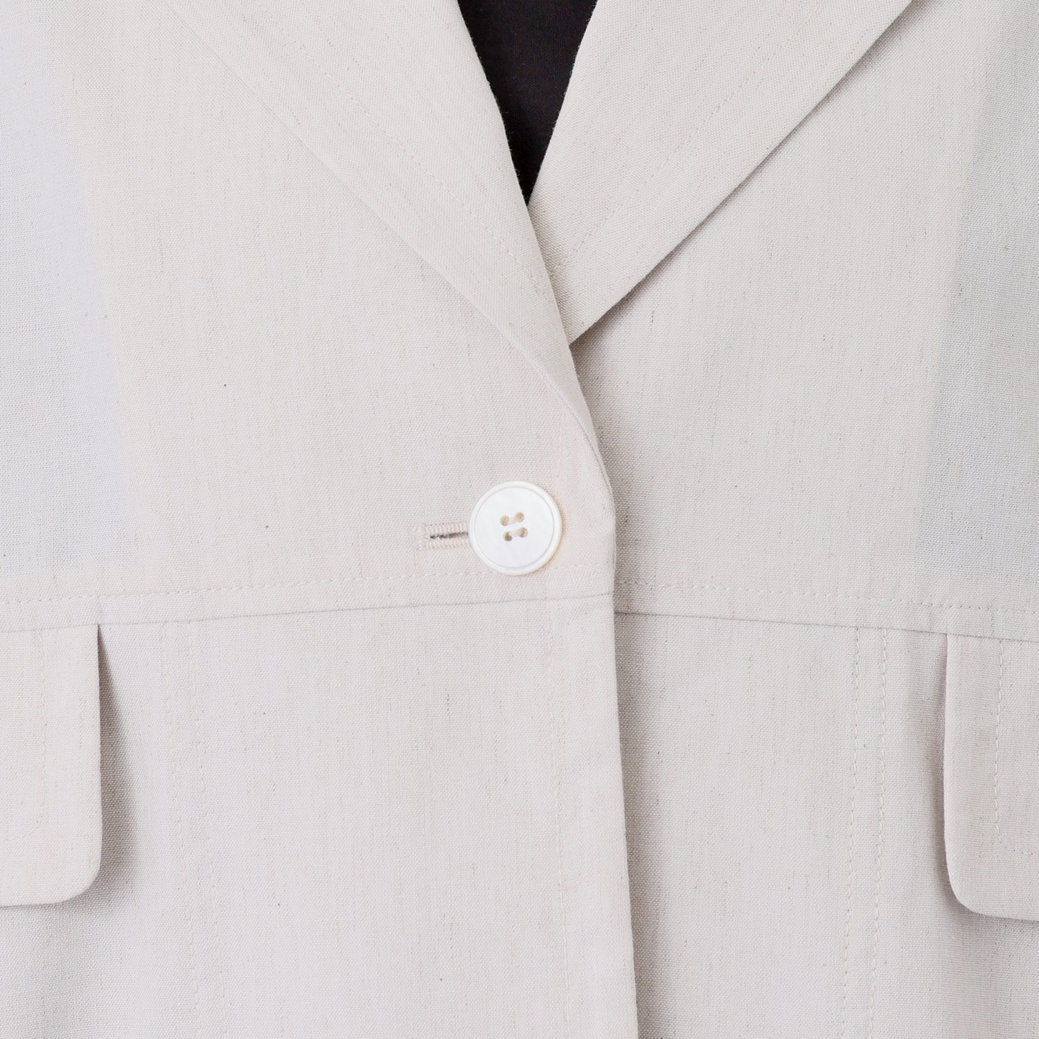 メリオン デュポン社製ソロナ糸使用 先染リネン混ストレッチ 軽量一枚仕立て 七分袖ジャケット