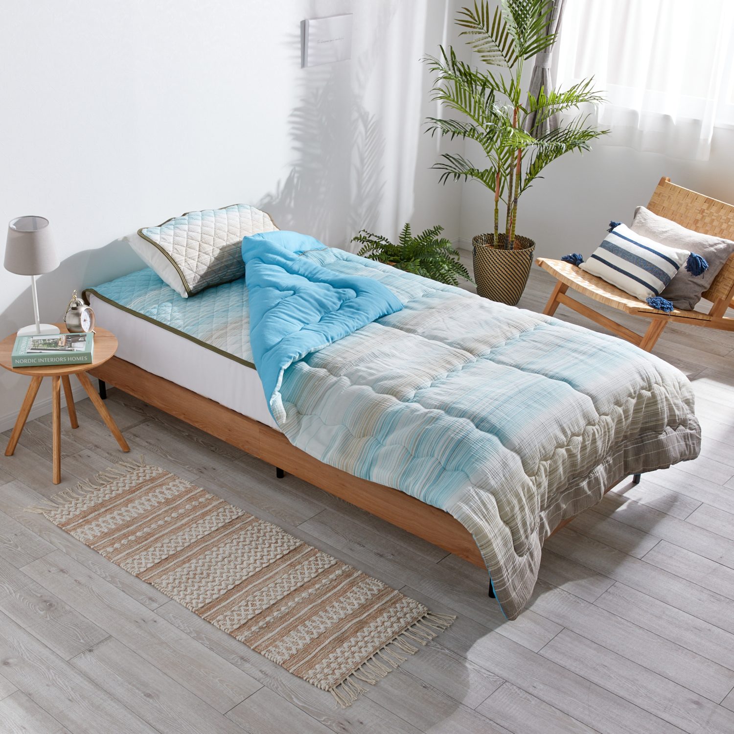 ＜シングル＞モリリン しゃりっと涼感 綿しじら織 肌掛けふとん＆消臭敷きパッド スペシャルセット