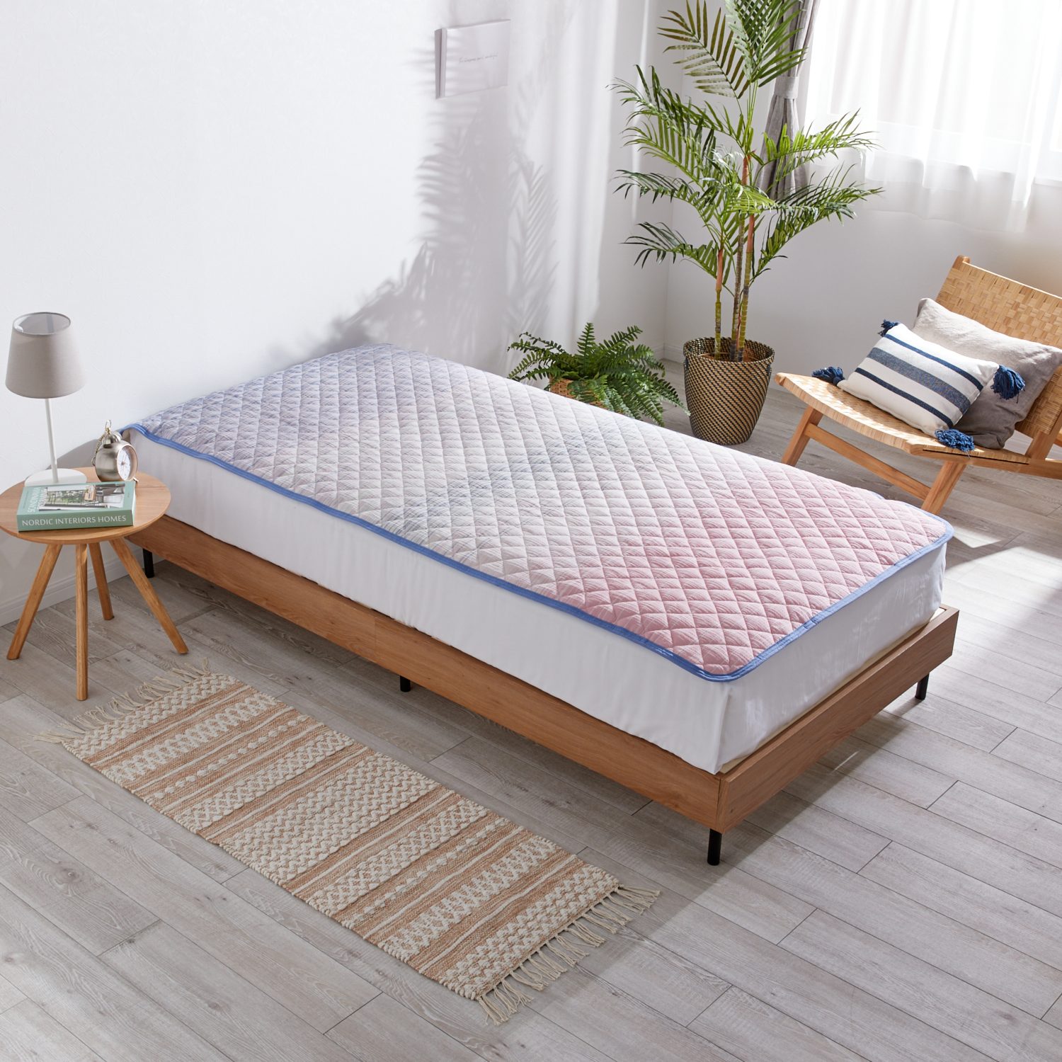 ＜ダブル＞モリリン しゃりっと涼感 綿しじら織 肌掛けふとん＆消臭敷きパッド スペシャルセット 