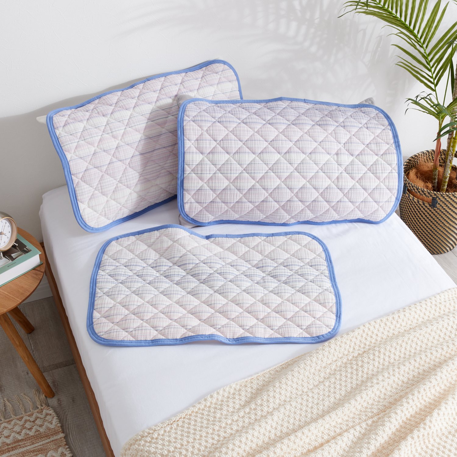 モリリン しゃりっと涼感 綿しじら織 消臭枕パッド同色３枚組 