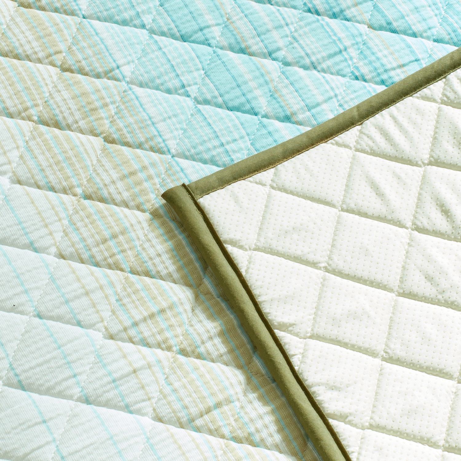 ＜長方形＞モリリン しゃりっと涼感 綿しじら織 キルトラグ 