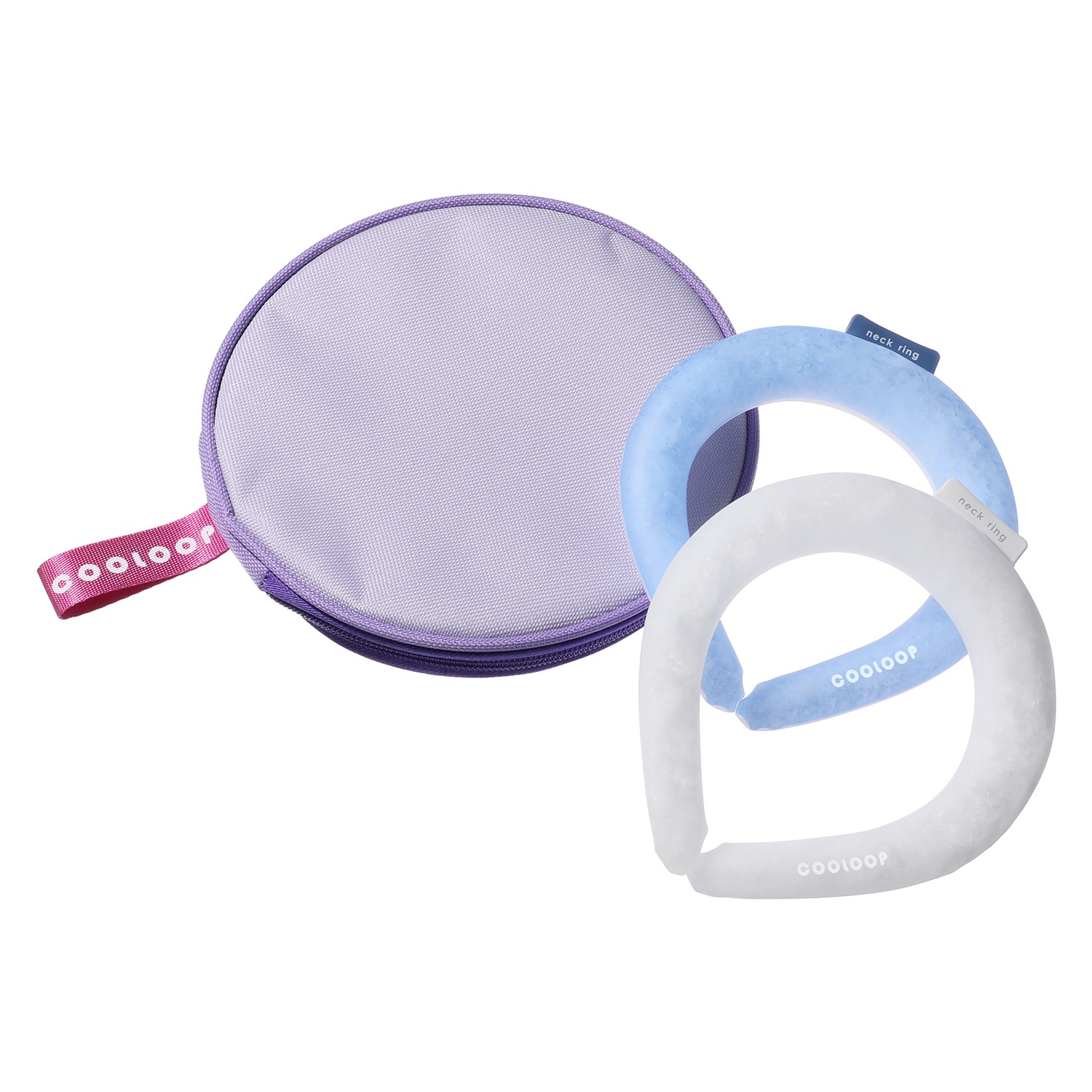 特殊素材でひんやり！ 心地良い冷たさを楽しめる ＣＯＯＬＯＯＰ ネックリング２個セット 保冷ケース付