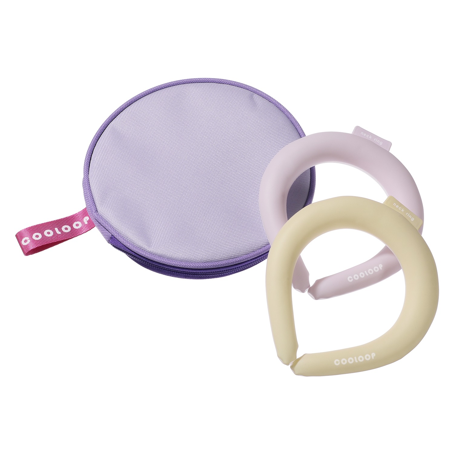 特殊素材でひんやり！ 心地良い冷たさを楽しめる ＣＯＯＬＯＯＰ ネックリング２個セット 保冷ケース付