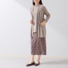 シルバーミントシュガー 布帛風カットソーの 見せかけタイトな のびのびロングスカート
