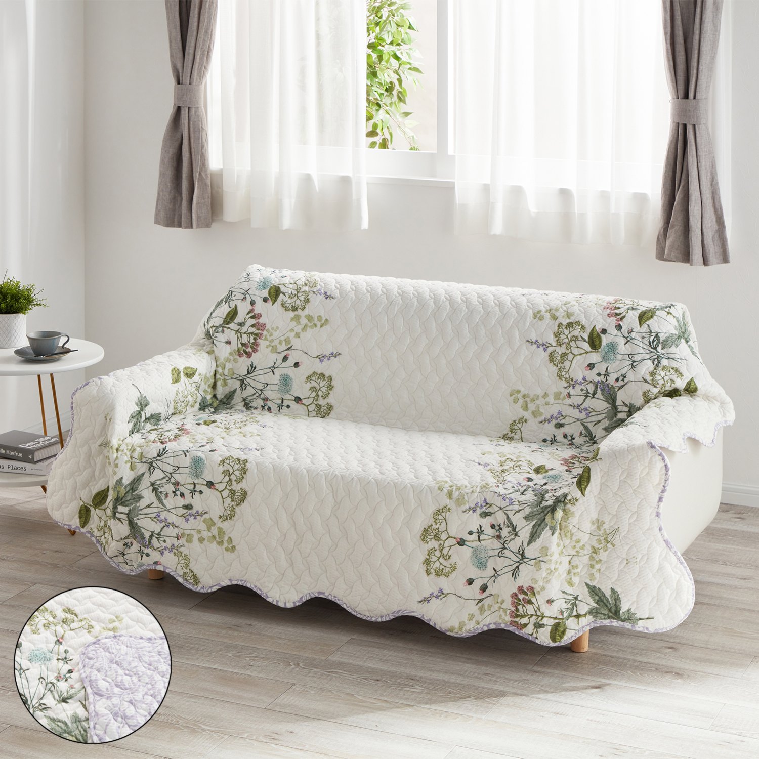 ＜正方形＞大津毛織 やわらかリップル リバーシブルマルチカバー 