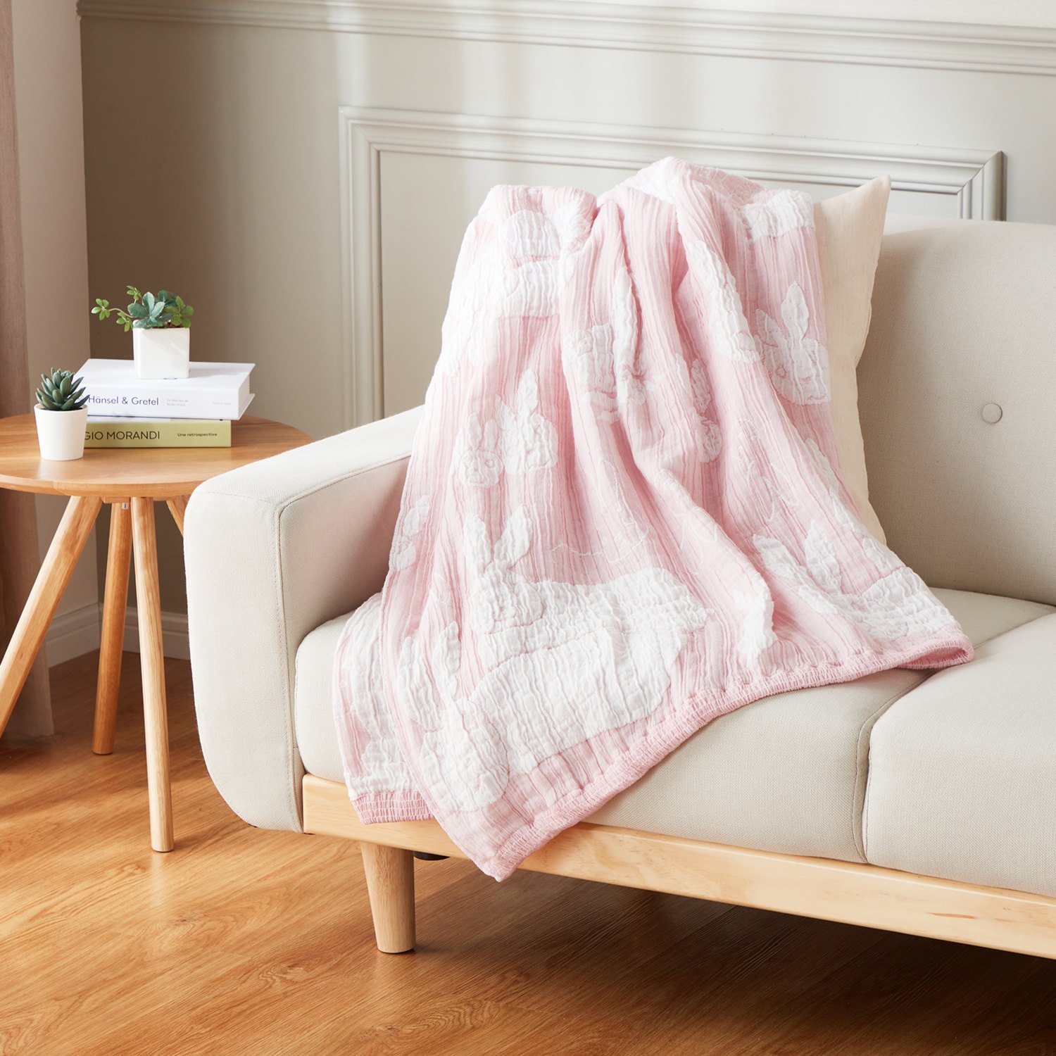 ワンダフルワールド ｂｙ　アキコオブチ 浮かし織り 日本製ガーゼハーフケット