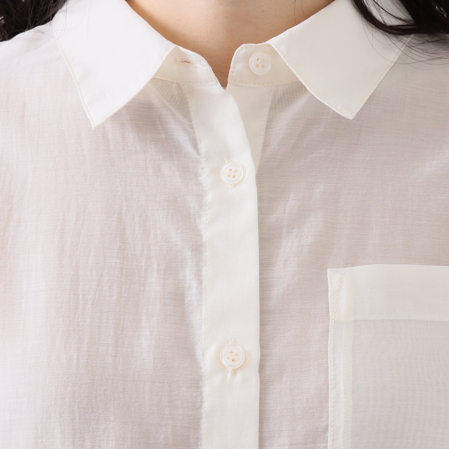 エムズ　スタイル シアービンテージ加工 ラインアクセント ロングシャツ