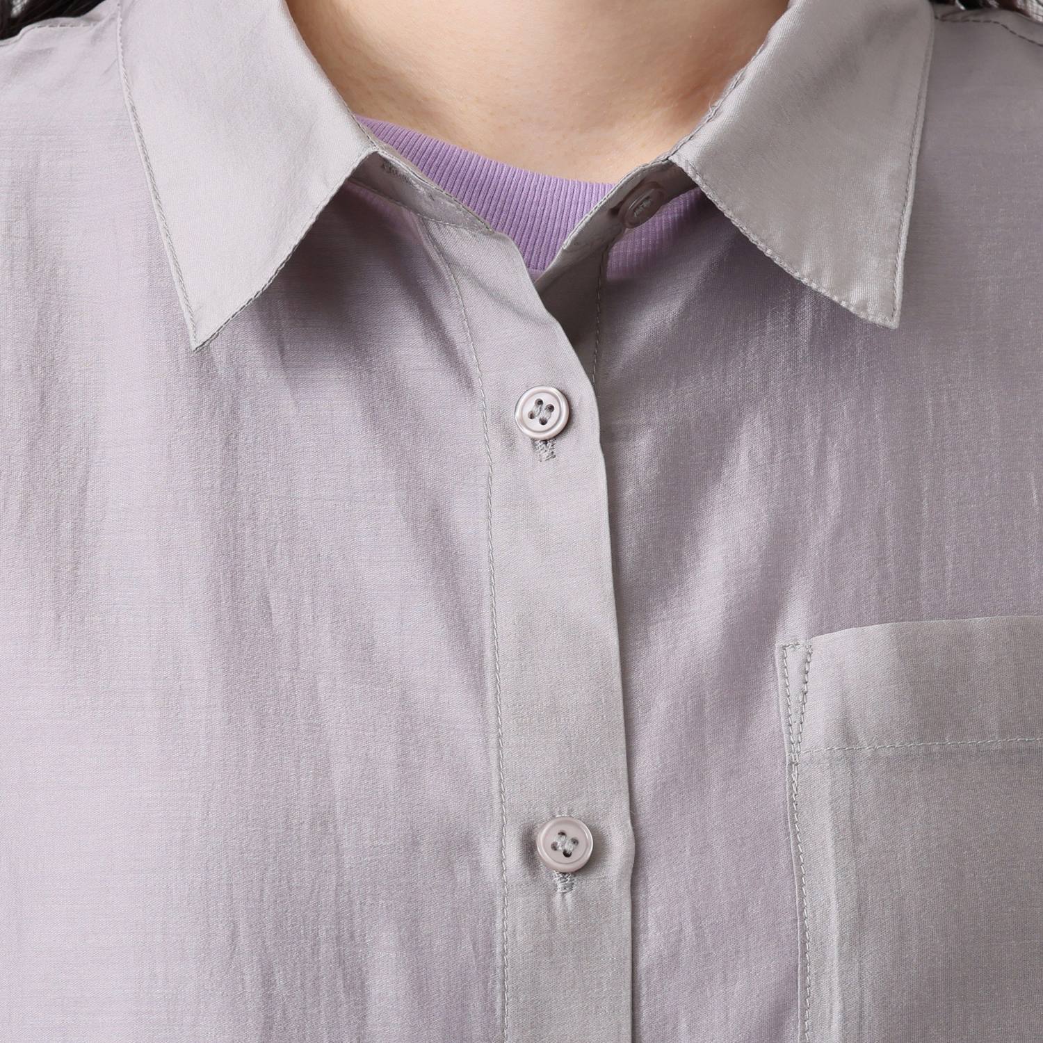 エムズ　スタイル シアービンテージ加工 ラインアクセント ロングシャツ