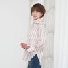 エムズ　スタイル 先染シアーストライプ アレンジカラーデザイン シャツブラウス
