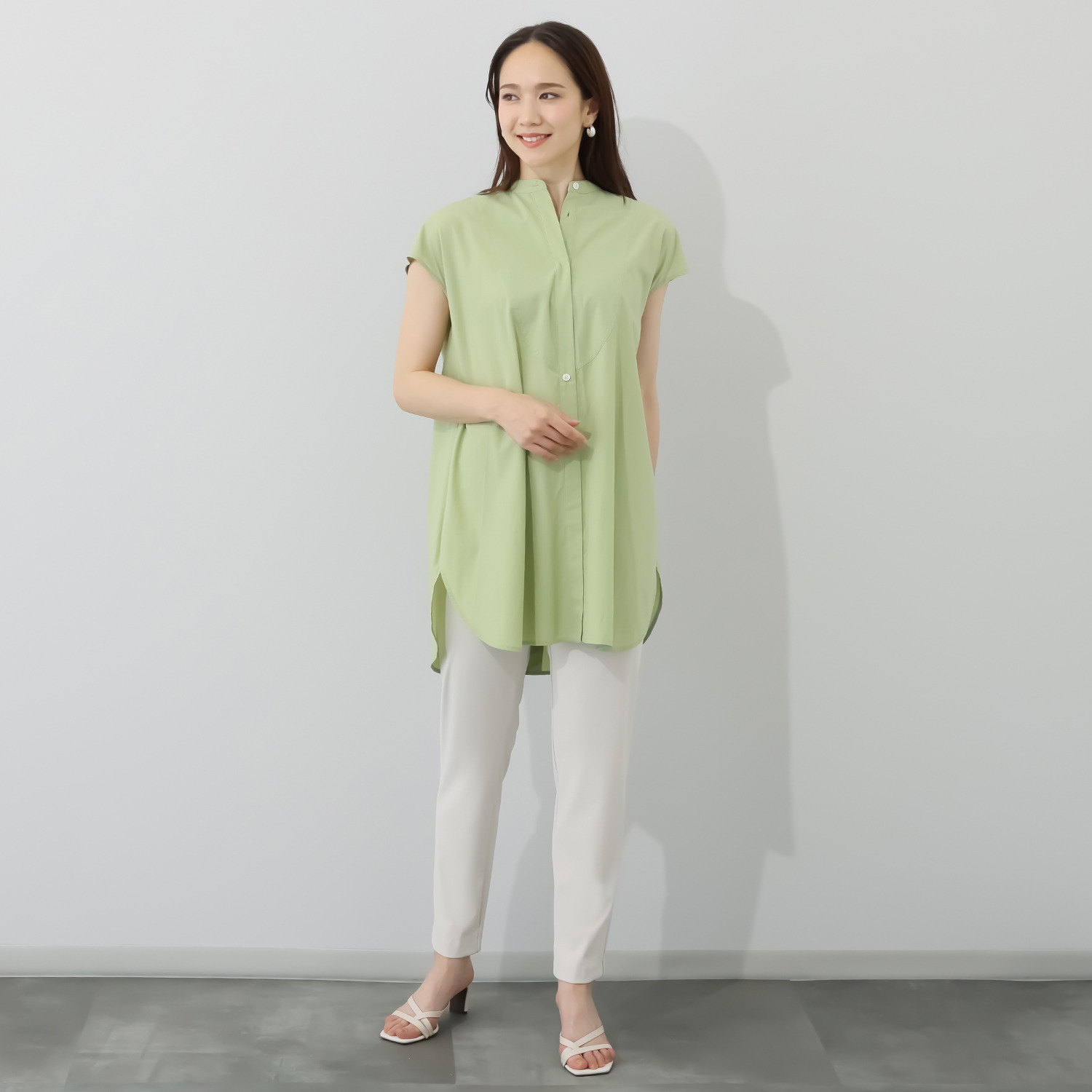 ピーツー コーヒー・ワインなどの 汚れにも強い 耐久はっ水・接触冷感 ゆるやかスリムパンツ 