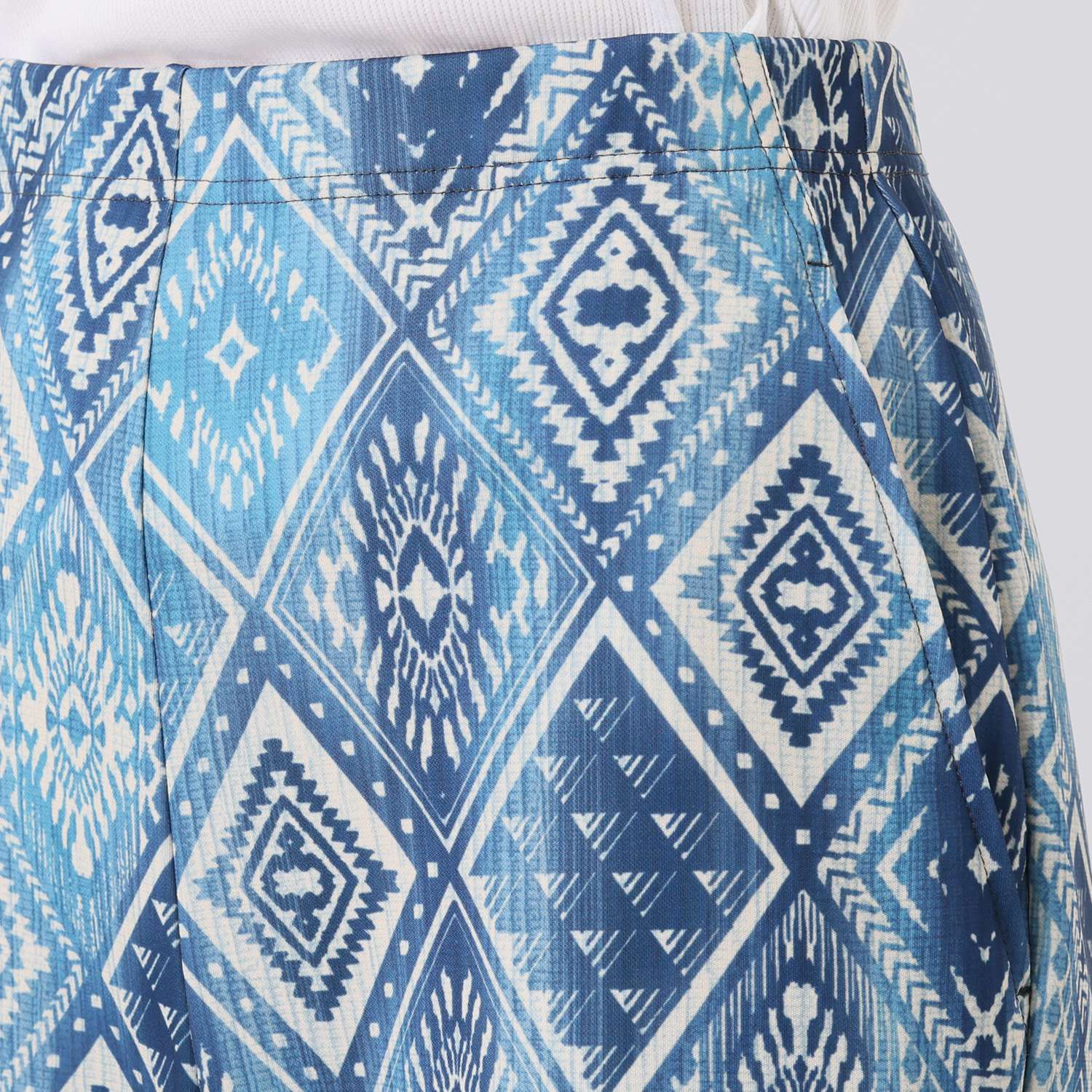 ピーツー 強撚スムース 転写プリント ゆったりストレートパンツ