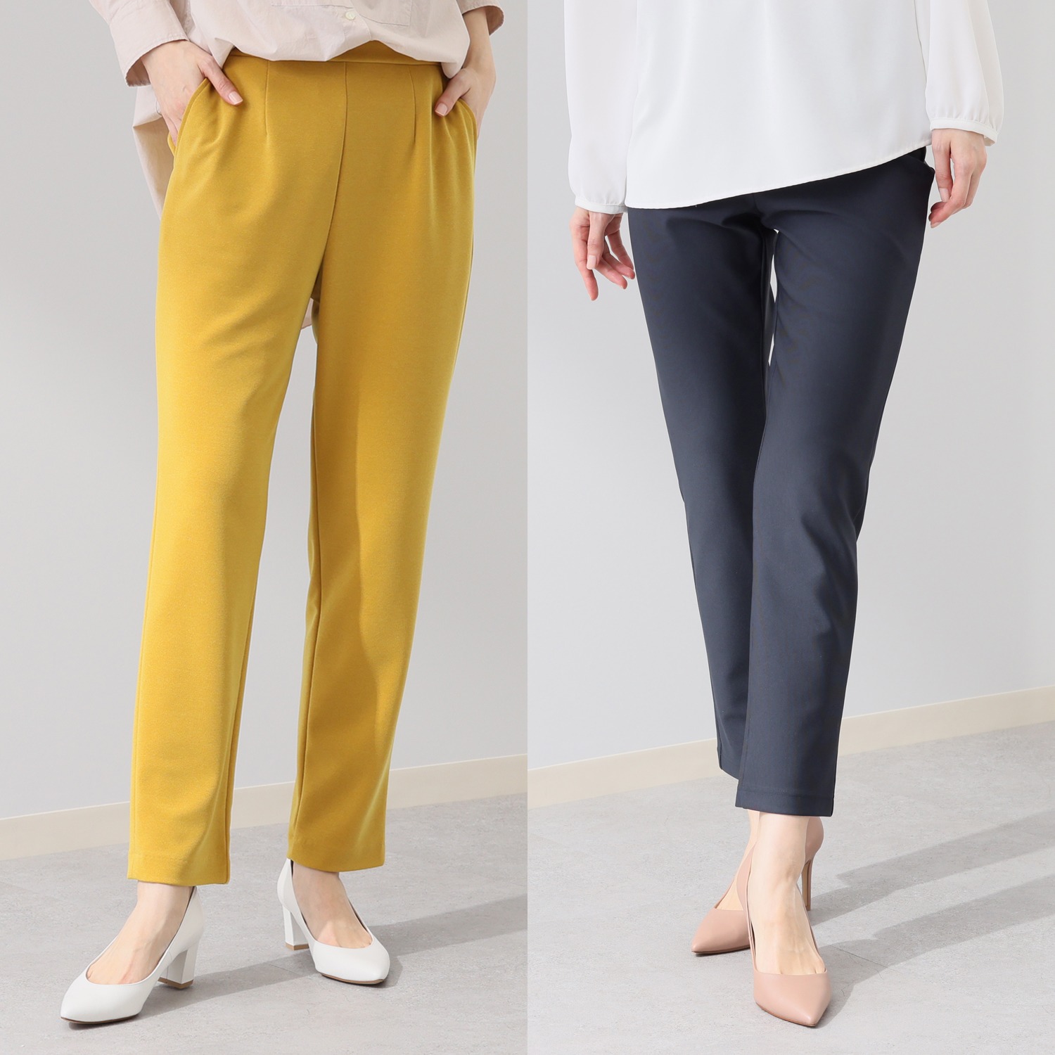 有木 ジャパンメイド はっ水スリムパンツ＆テーパードアンクルパンツ