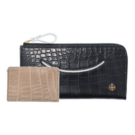 チビナイル マットクロコダイル カードケース付 ロングウォレット
