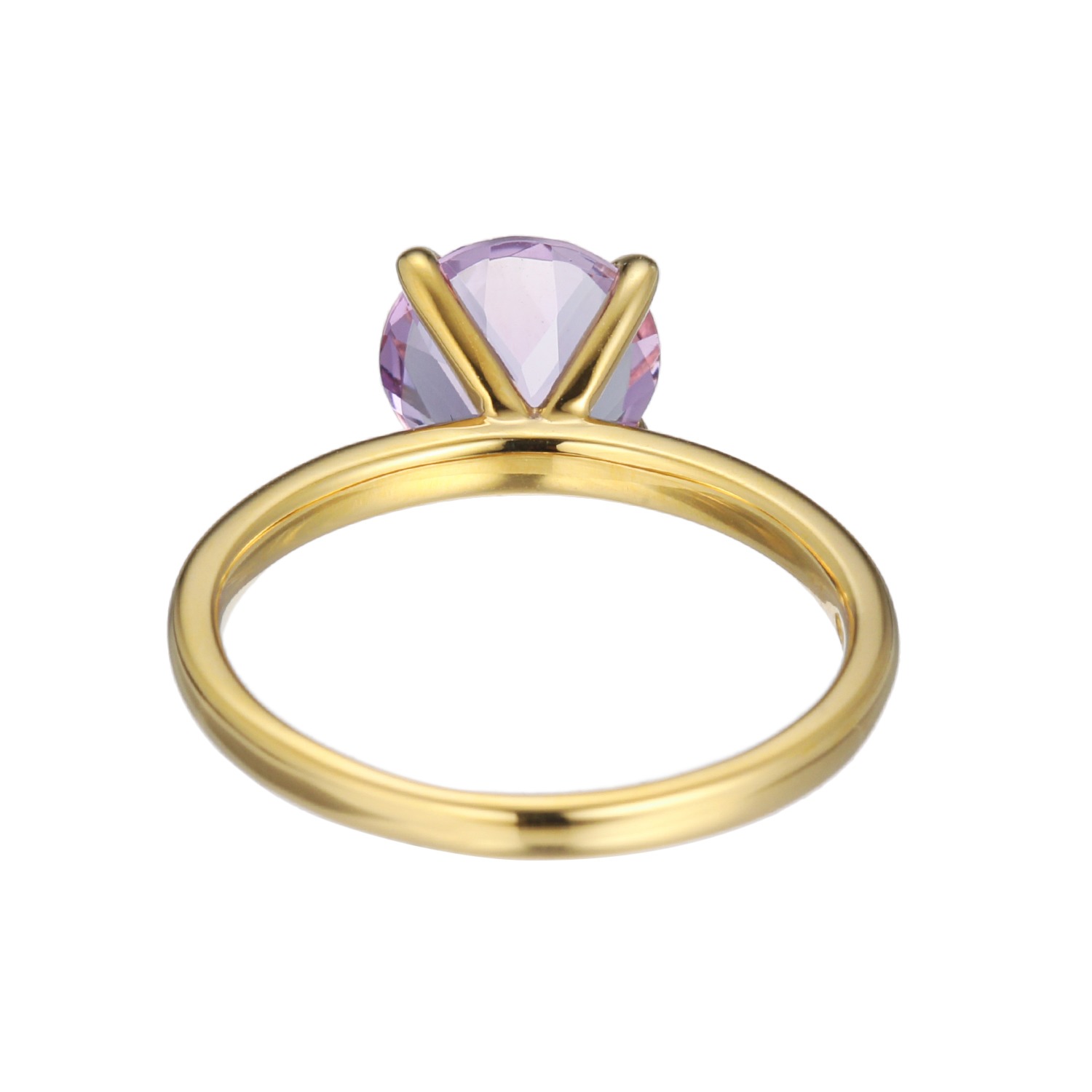 ビジュ　ボンボン シルバー ２３Ｋトリプルコート アメシスト ラウンドカットリング