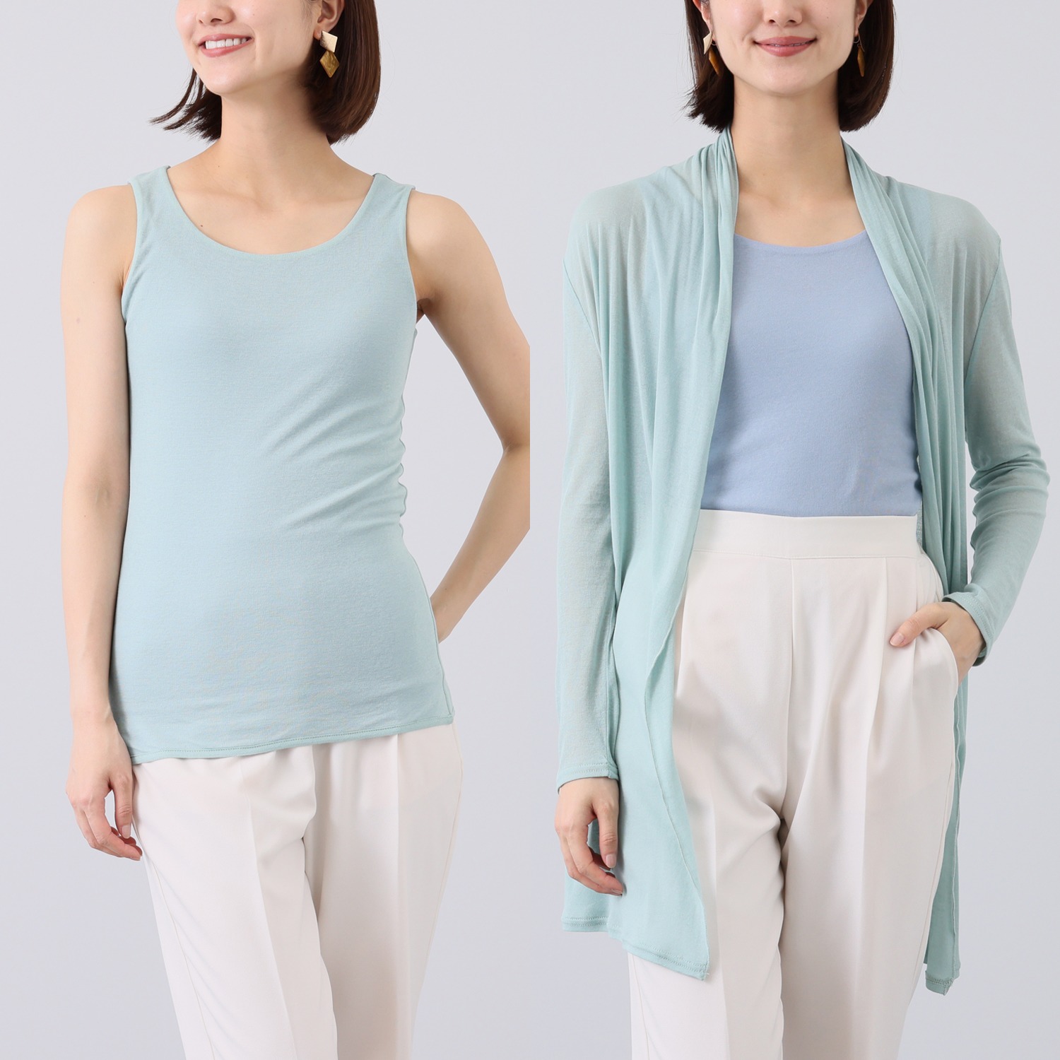 天使の綿シフォン スリムシルエット ラウンドネック リバーシブルプルオーバー