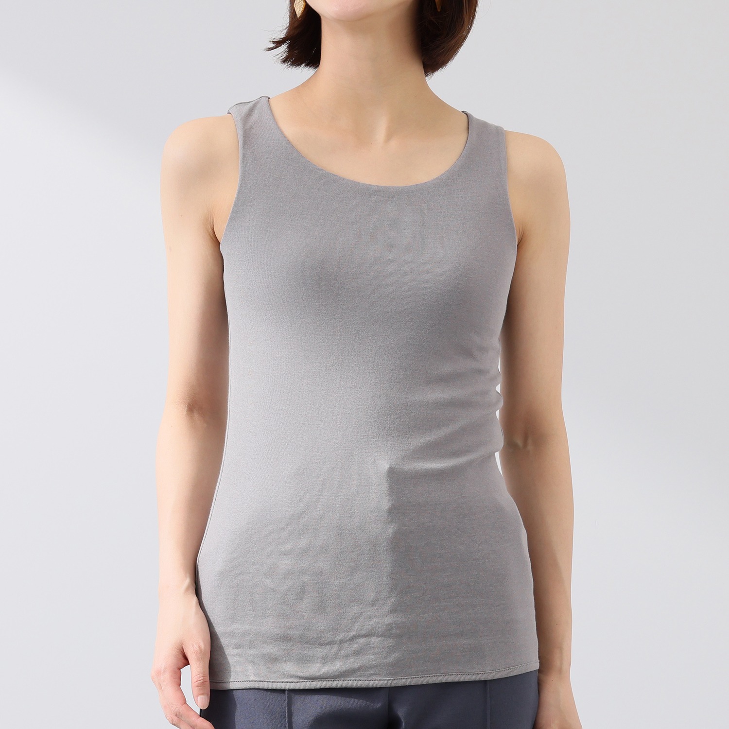 天使の綿シフォン スリムシルエット ラウンドネック リバーシブルプルオーバー