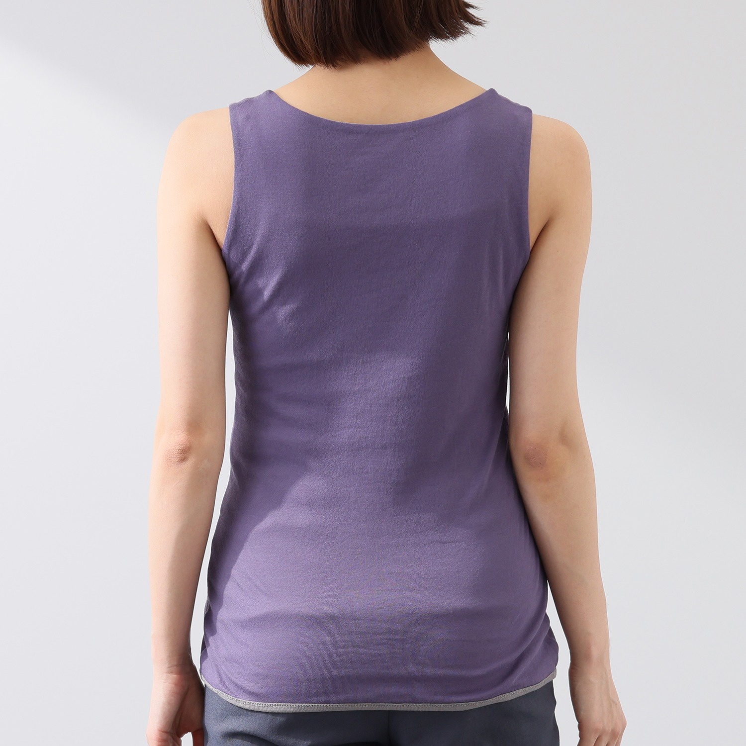 天使の綿シフォン スリムシルエット ラウンドネック リバーシブルプルオーバー