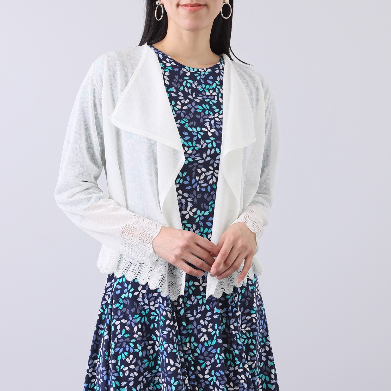 ダジュール ショールカラー ボレロ風カーディガン