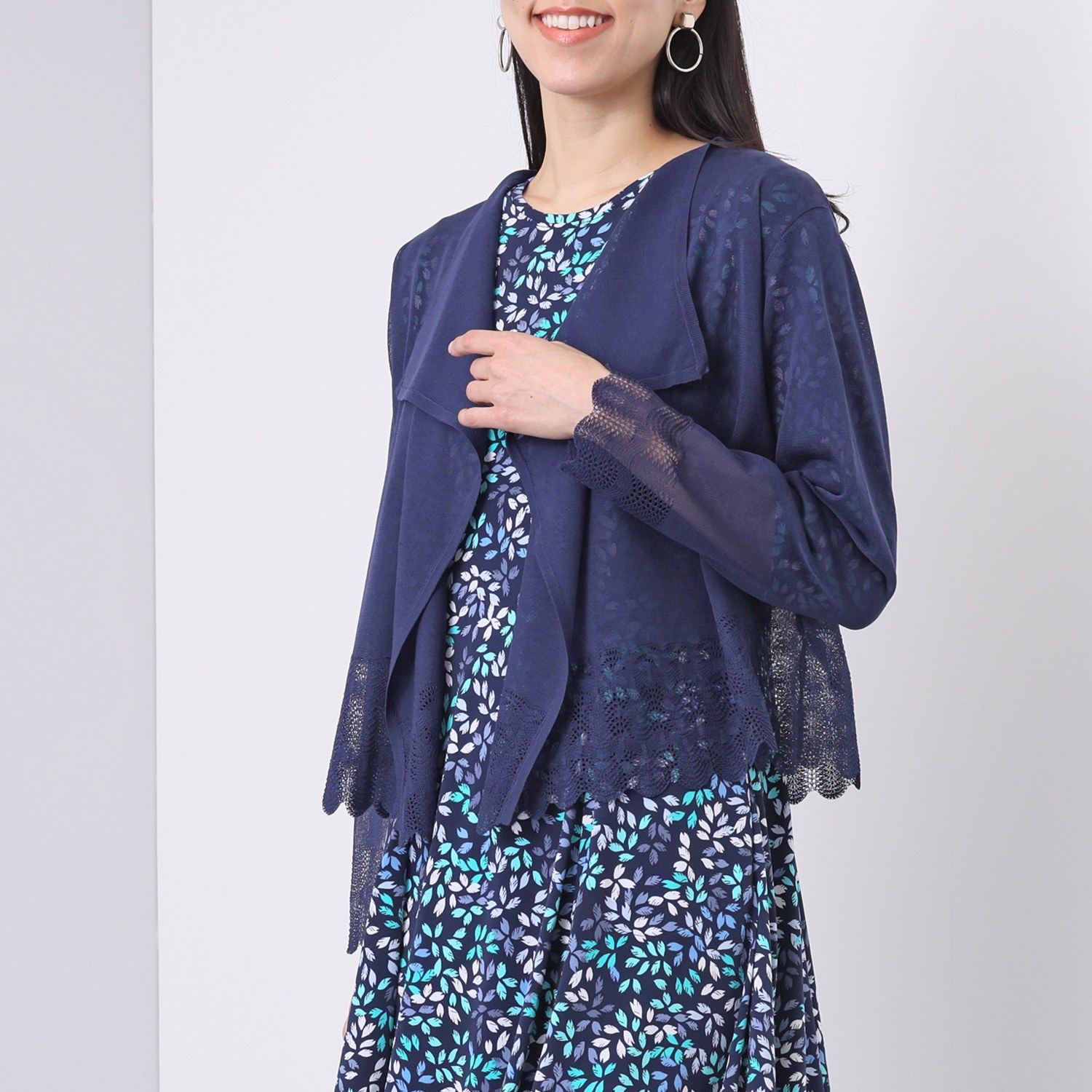 ダジュール ショールカラー ボレロ風カーディガン