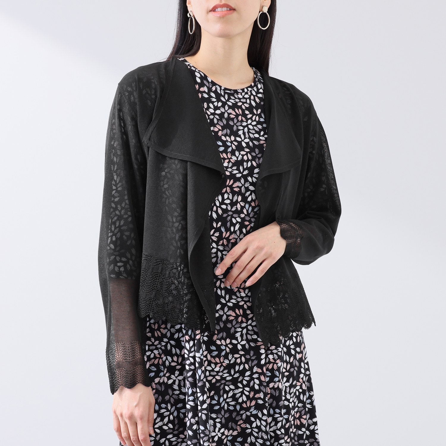 ダジュール ショールカラー ボレロ風カーディガン