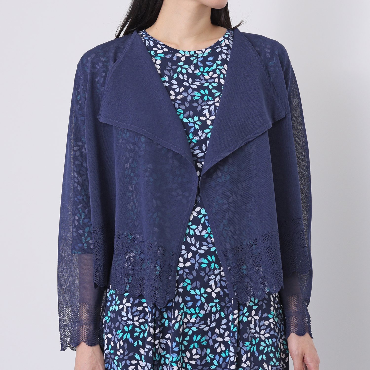 ダジュール ショールカラー ボレロ風カーディガン