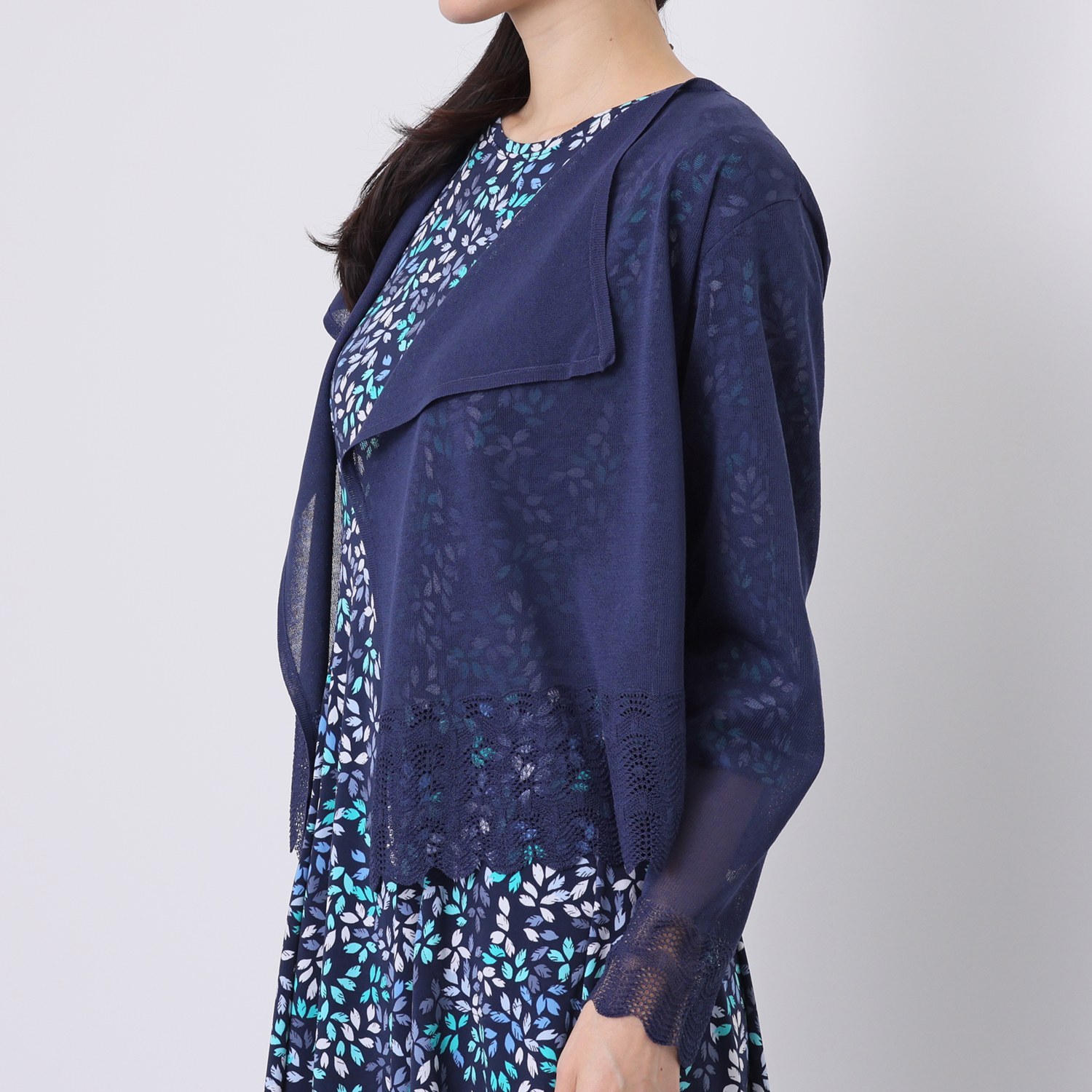 ダジュール ショールカラー ボレロ風カーディガン