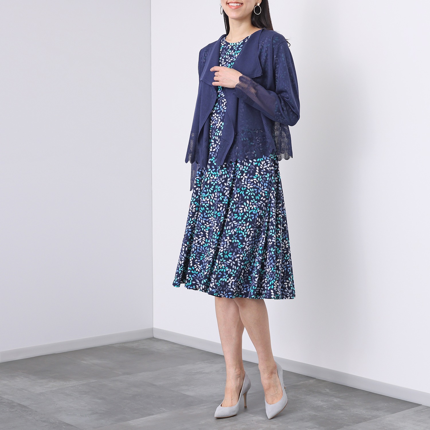 ダジュール ショールカラー ボレロ風カーディガン