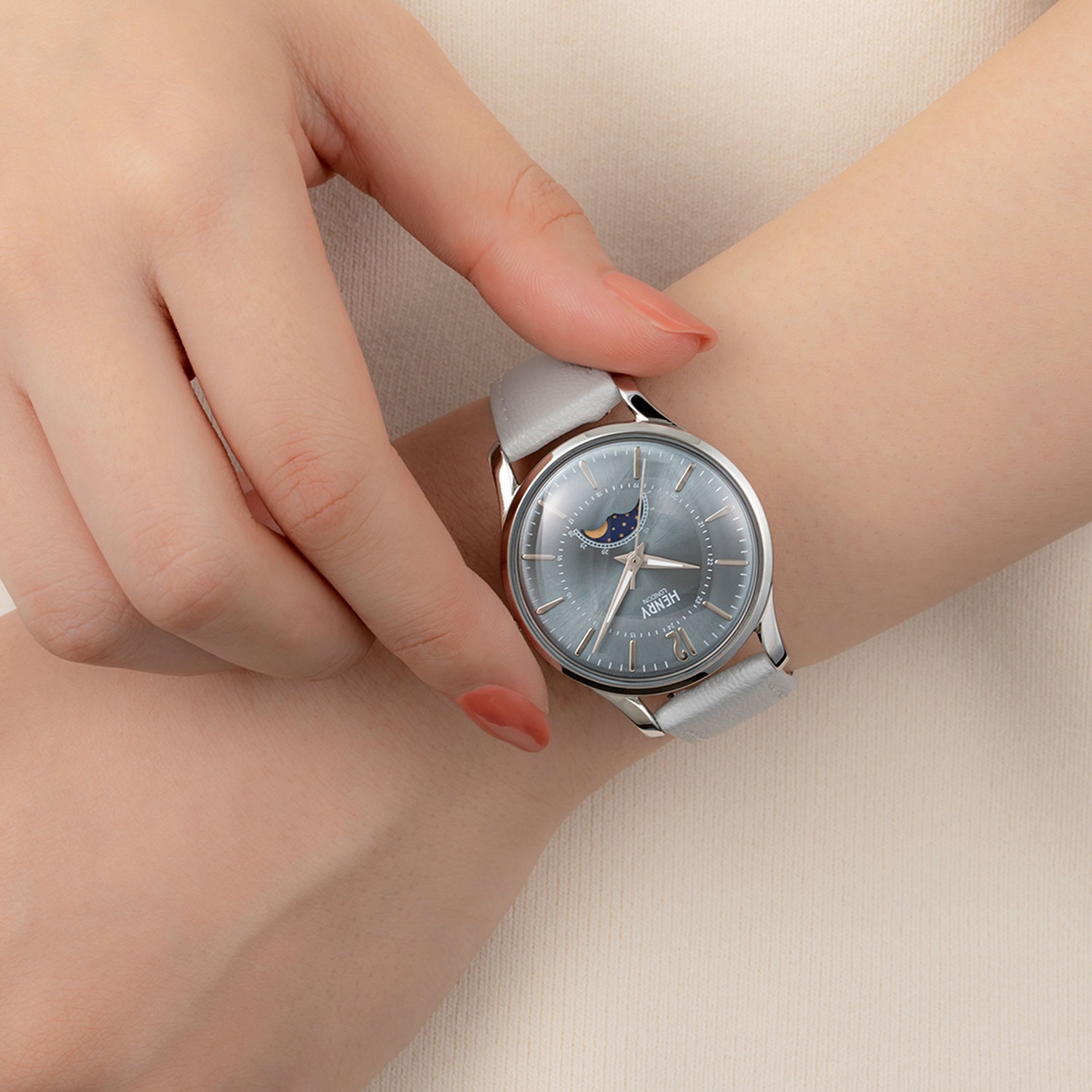 ヘンリーロンドン ベイズウォーター ラウンドフェイス アップルレザーベルト ウォッチ