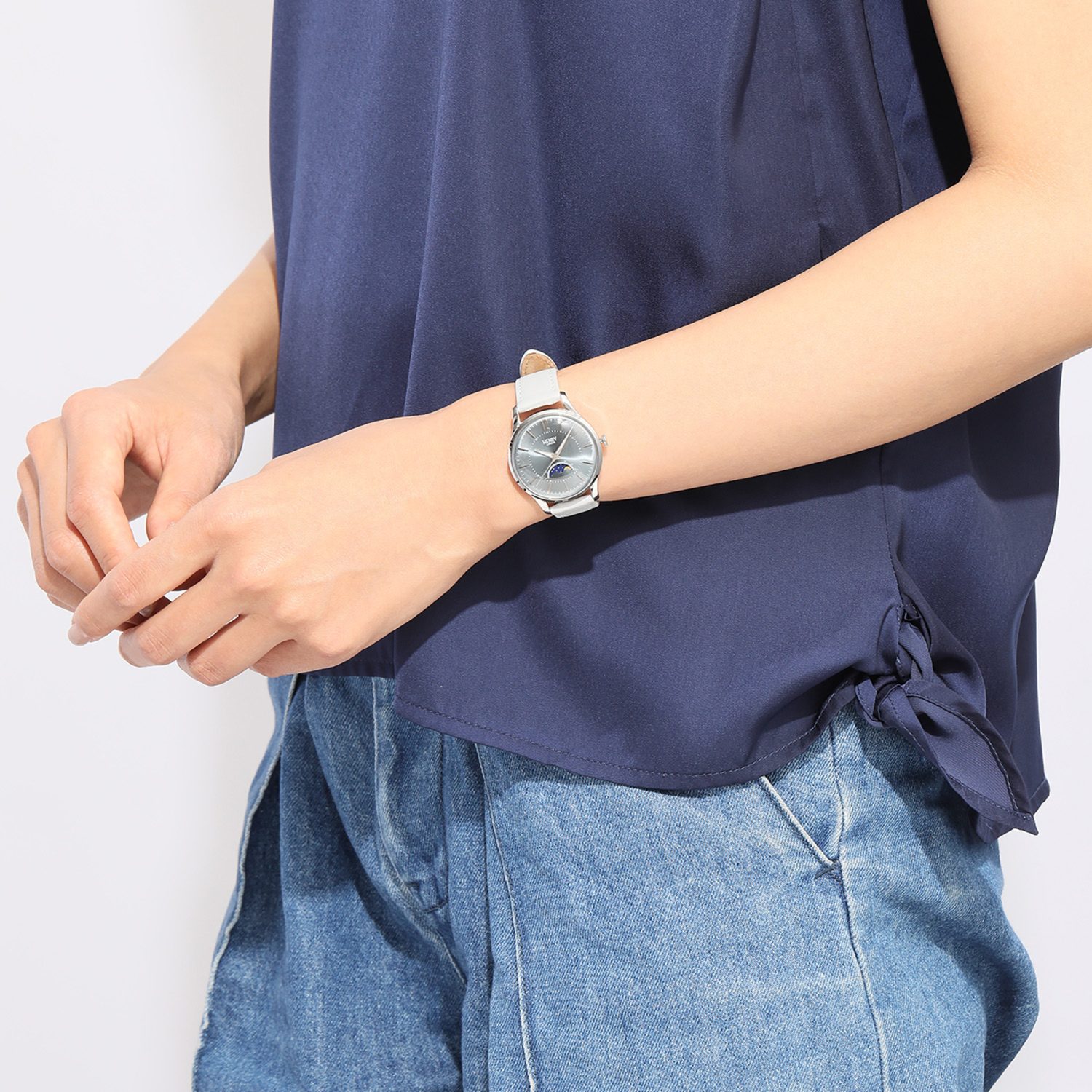 ヘンリーロンドン ベイズウォーター ラウンドフェイス アップルレザーベルト ウォッチ