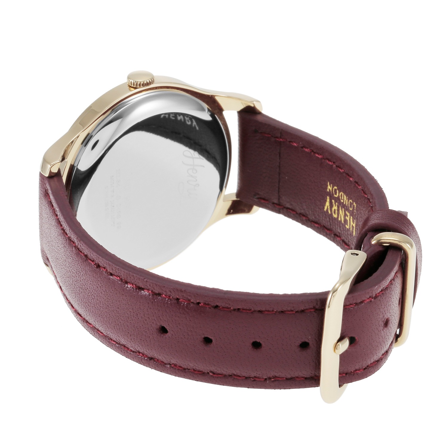 ヘンリーロンドン ホルボーン ダブルドームレンズ ラウンドフェイス レザーベルトウォッチ