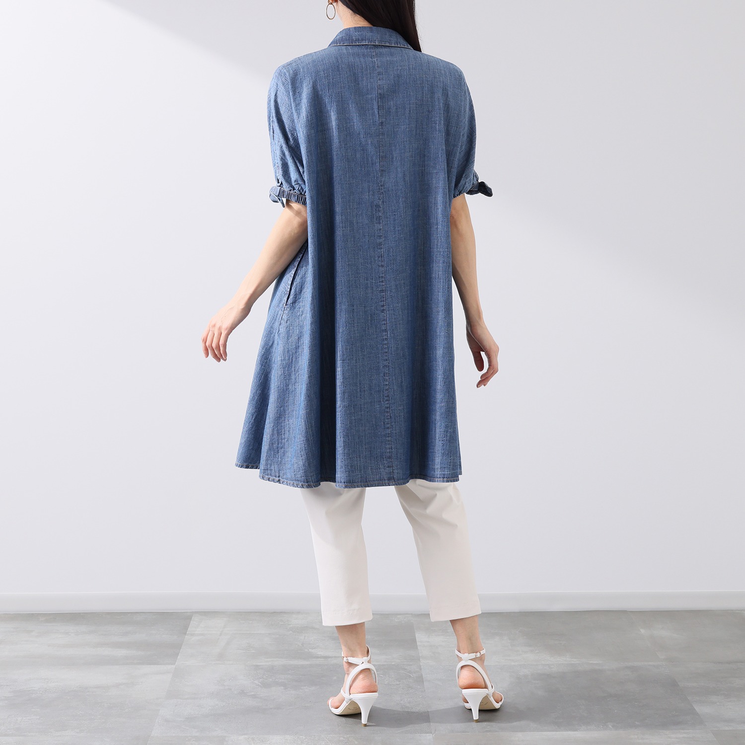 ダジュール デニム 袖リボン ワンピース