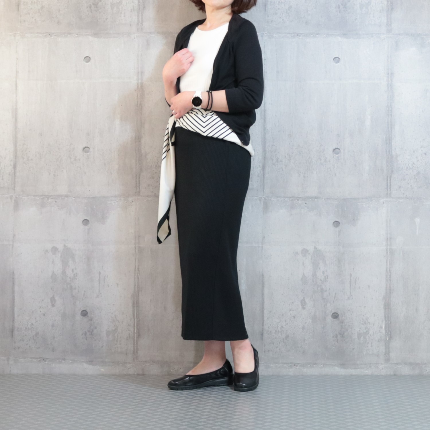 ブランコワール はっ水ストレッチ 超軽量プレーンパンプス