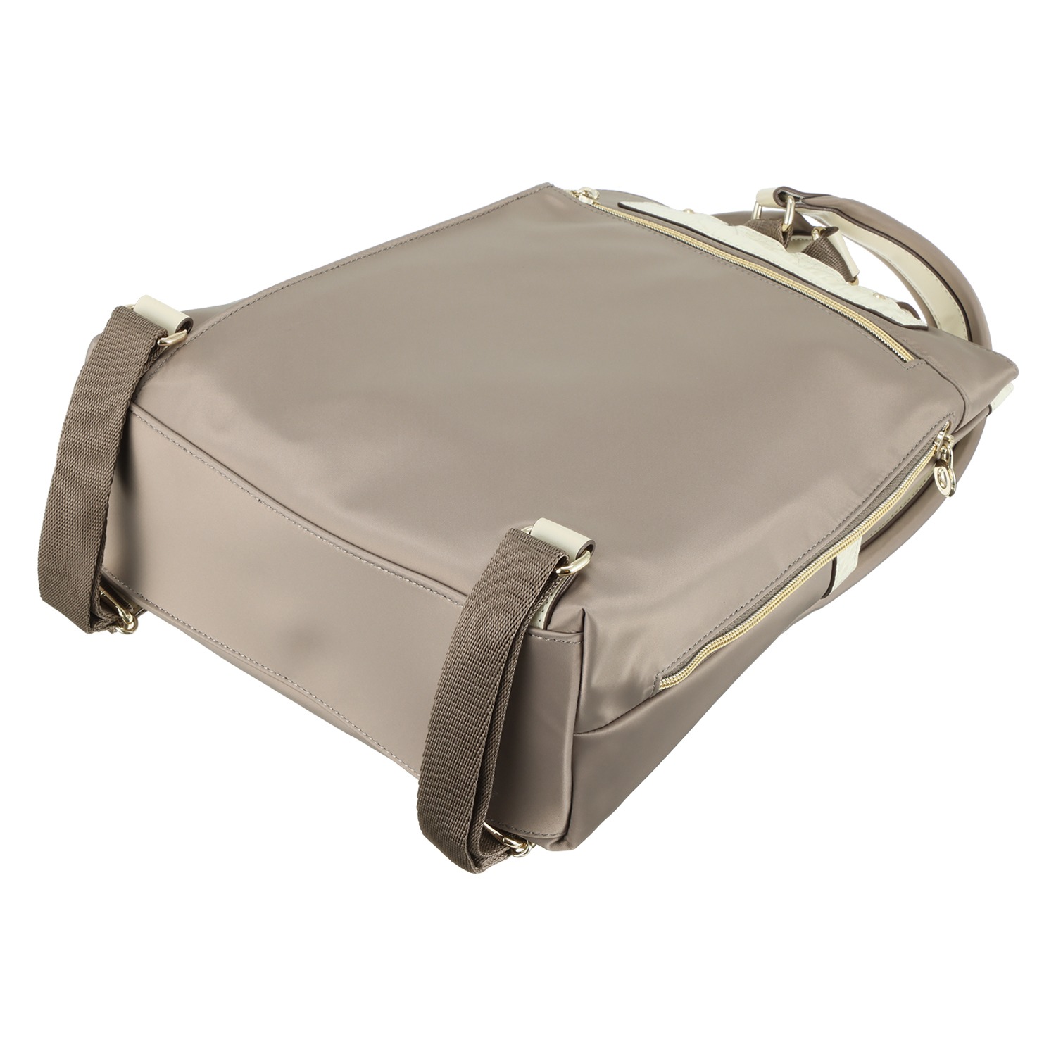 モーダプリンチペ はっ水 ナイロン＆レザーコンビ Ｌ字ファスナー スリムリュック