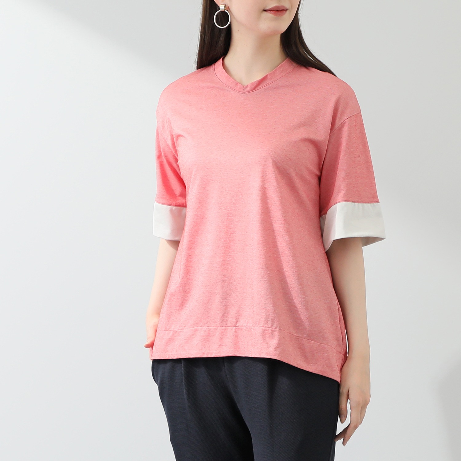 ＨＫビアン 速乾 配色デザイン チュニック 