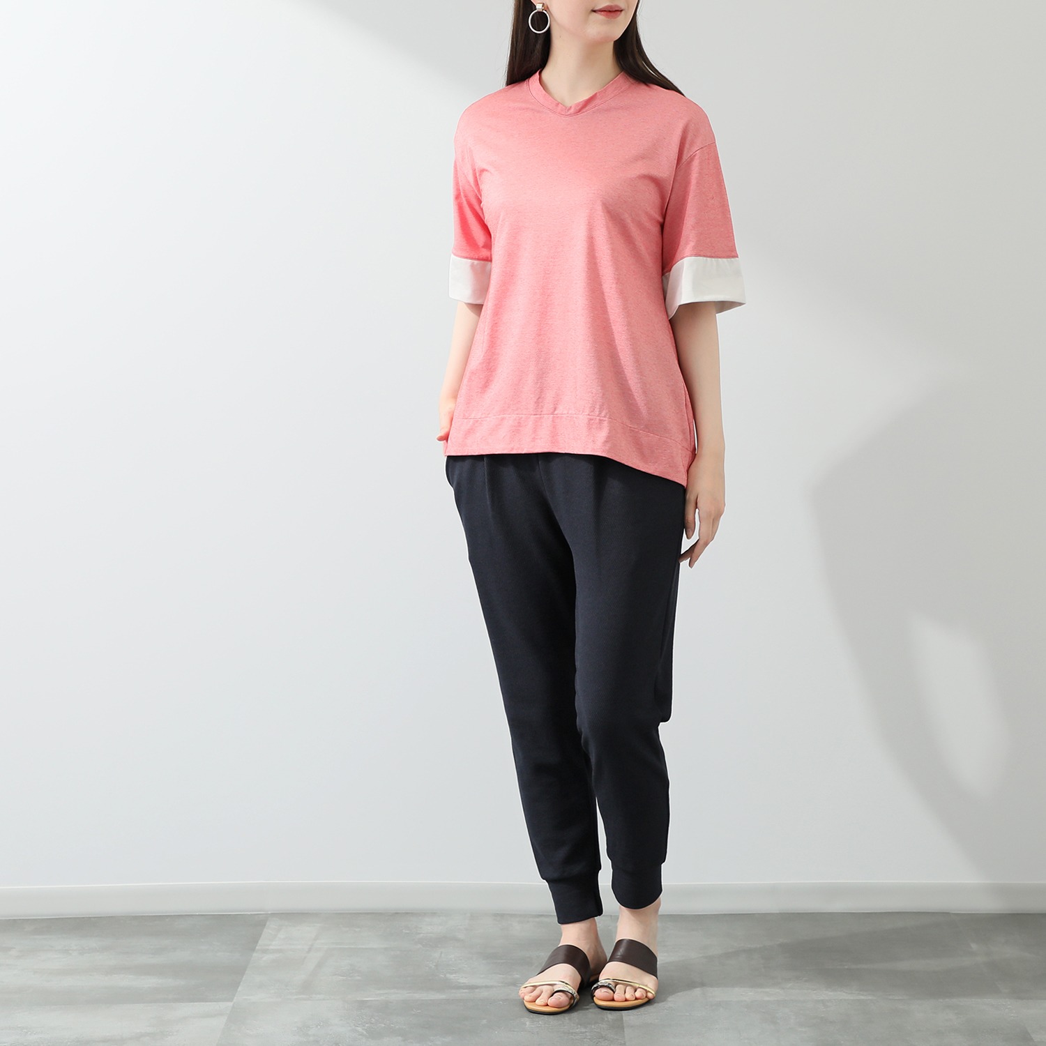 ＨＫビアン 速乾 配色デザイン チュニック 