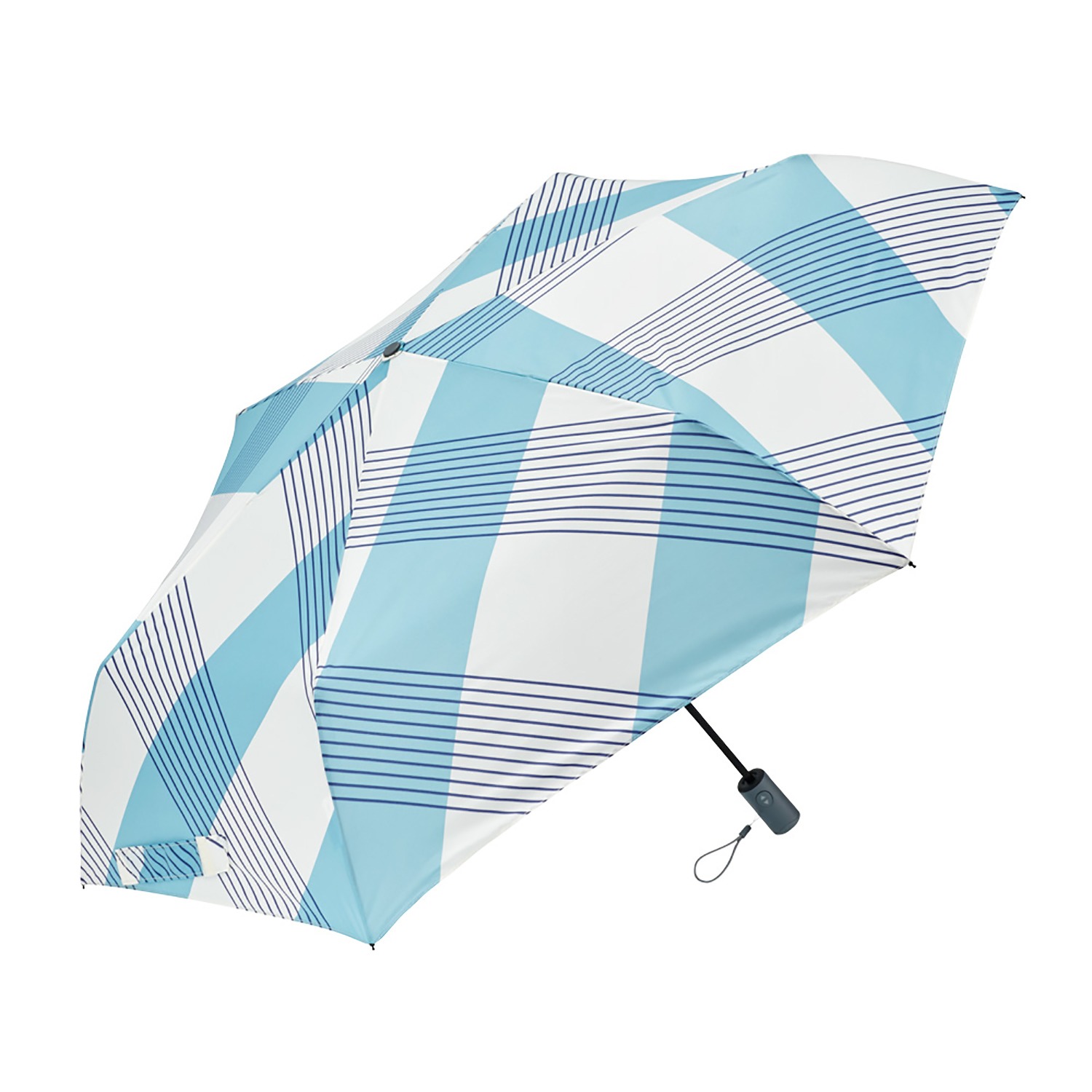 ウォーターフロント 軽量自動開閉 チェック折りたたみ傘