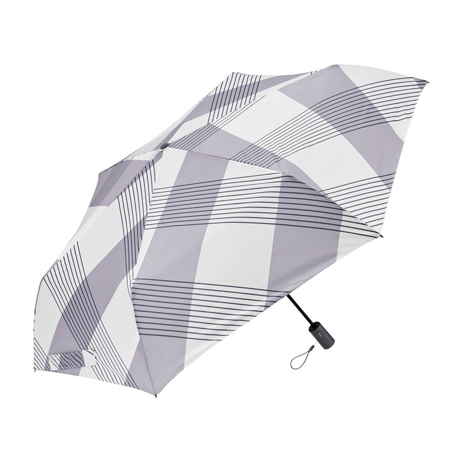 ウォーターフロント 軽量自動開閉 チェック折りたたみ傘