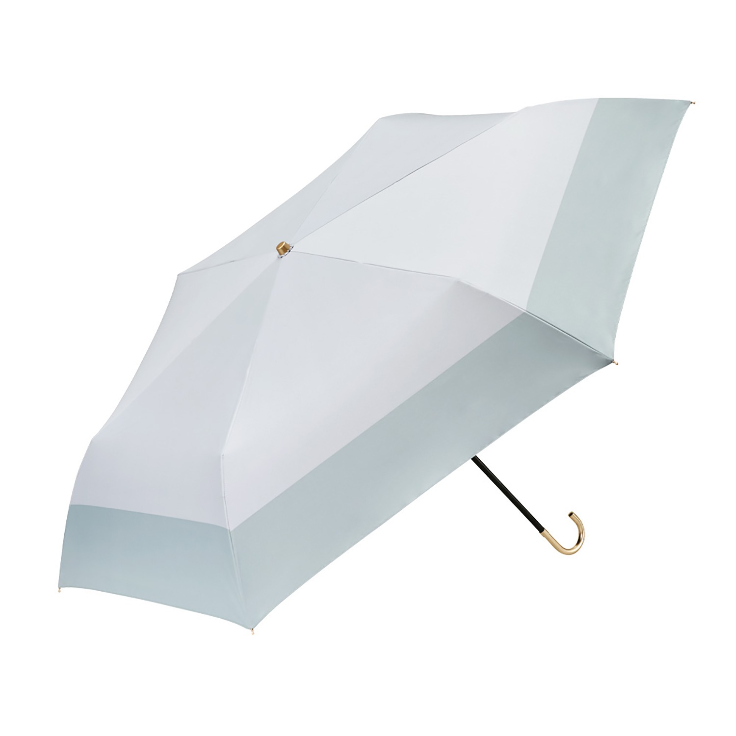 ウォーターフロント ＵＶカット スレンダーハンドル バイカラー折りたたみ傘