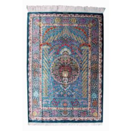 ライオンラグス クム産 シルク１００％ ペルシャ絨毯