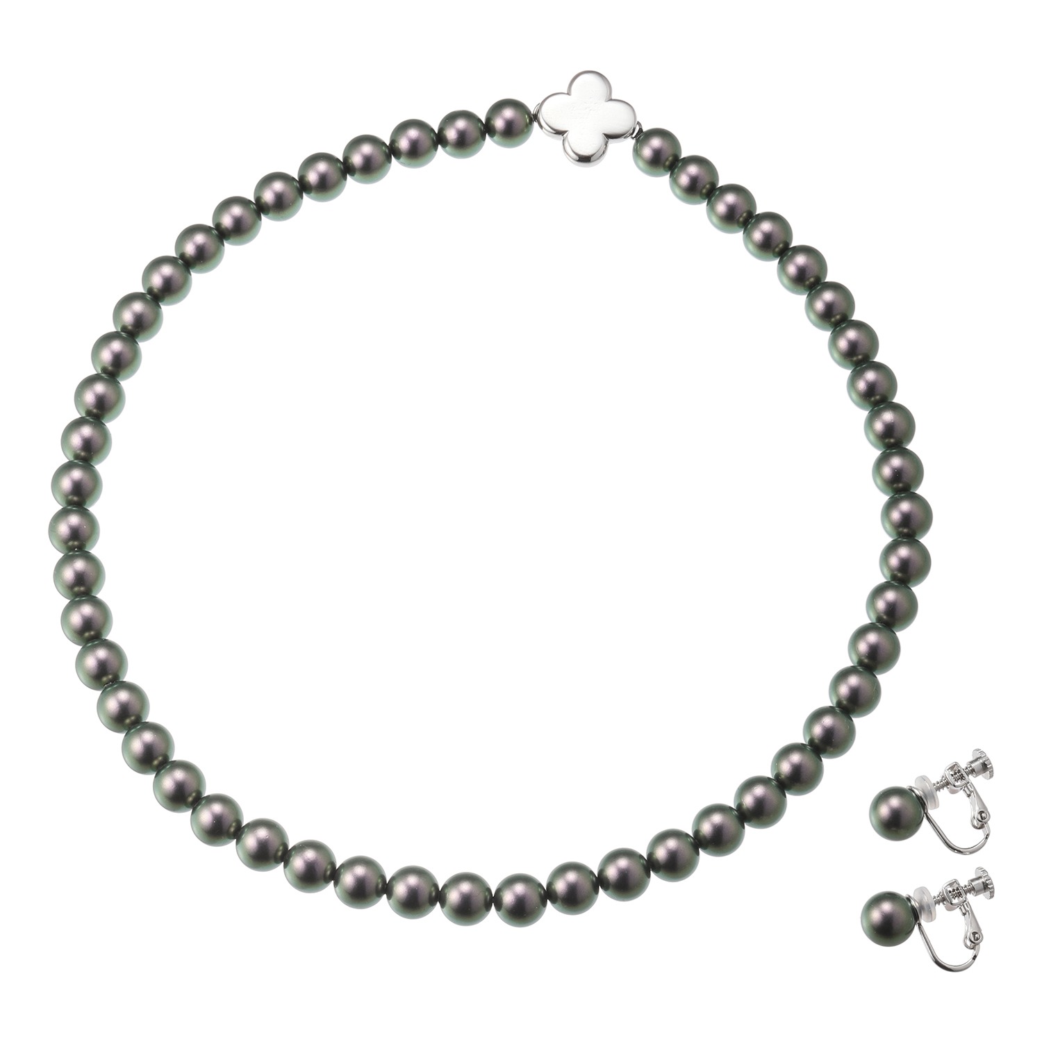 プレミアムパール 泉州の職人技 貝パールネックレス＆ イヤリング／ピアスセット