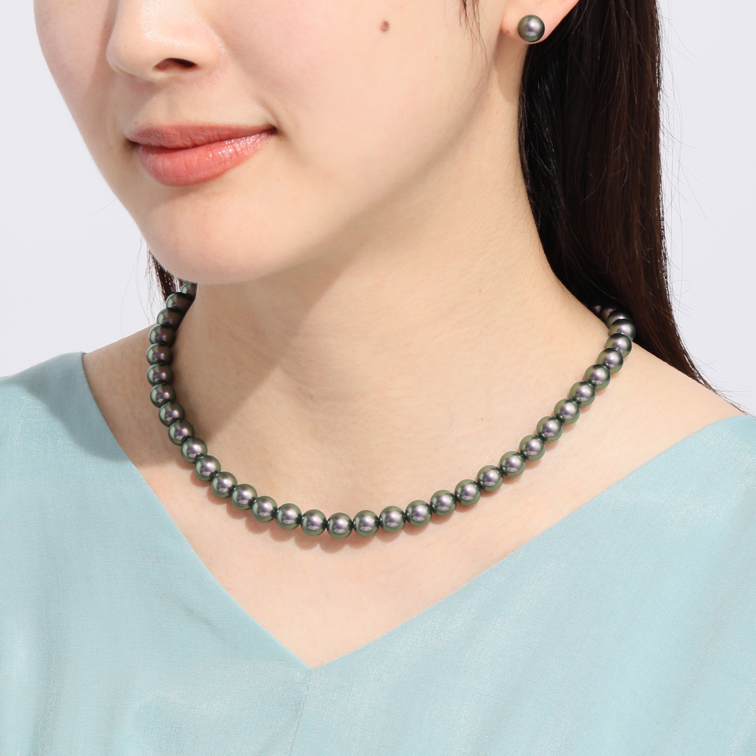 プレミアムパール 泉州の職人技 貝パールネックレス＆ イヤリング／ピアスセット